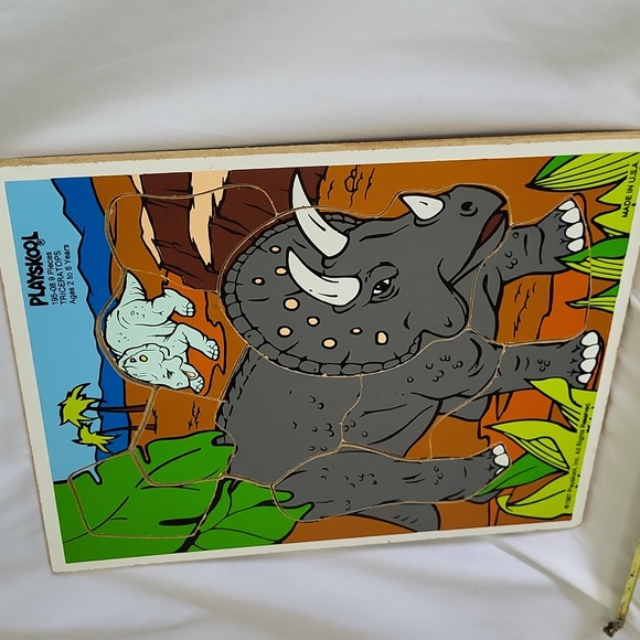 Playskool Triceratops Puzzle vintage 1987 good used condition - Picture 6 of 11
